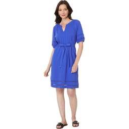 Womens Tommy Hilfiger Puff Sleeve Belted Dress