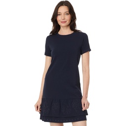 Tommy Hilfiger Short Sleeve Embroidered Tiered Dress