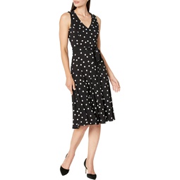 Womens Tommy Hilfiger Jersey Dot Fit-and-Flare Dress