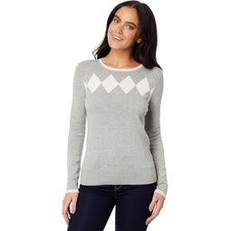 Womens Tommy Hilfiger Placed Argyle Crew Neck Sweater
