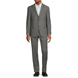 Pattern Wool Blend Suit