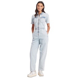 Womens Denim Flag Boiler Jumpsuit