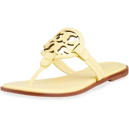 Tory Burch Womens Yellow Banana Leather Miller Thong Sandals Shoes