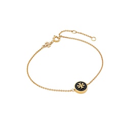 Kira 18K-Gold-Plated & Enamel Logo Charm Bracelet