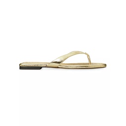 Capri Metallic Leather Flip-Flops
