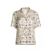 Silk Paisley Short-Sleeve Shirt
