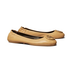 Womens Tory Burch Minnie Travel Ballet With Leather Logo