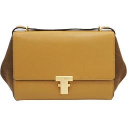 Tory Burch 80333 Tiramisu Brown Gold Hardware Juliette Womens Suede/Leather -Satchel Bag
