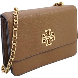 Tory Burch 73505 Moose Brown With Gold Hardware Womens Britten Small Adjustable Shoulder Bag
