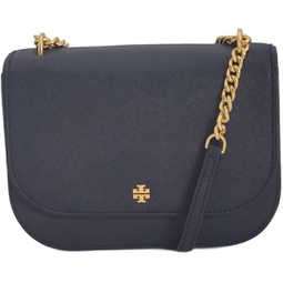 Tory Burch 136092 Emerson Flap Tory Navy Blue With Gold Hardware Womens Shoulder Bag