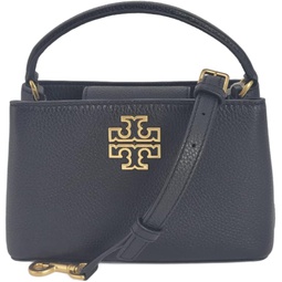 Tory Burch 145357 Britten Black With Gold Hardware Leather Womens Micro Satchel Bag