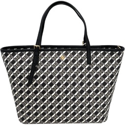 Tory Burch Geo Logo Mini Zip Top Tote (Black)