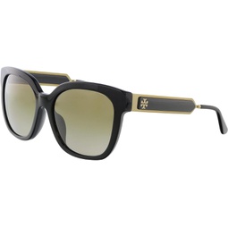 Tory Burch TY7161U Womens Sunglasses Black/Smoke Gradient 56