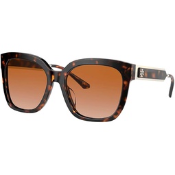 Tory Burch TY7161U Womens Sunglasses Dark Tortoise/Dark Brown Gradient 56