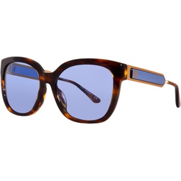 Tory Burch TY7161U Womens Sunglasses Dark Wood/Solid Blue 56