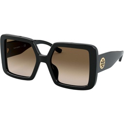 Tory Burch TY7154U Womens Sunglasses Black/Smoke Gradient 52