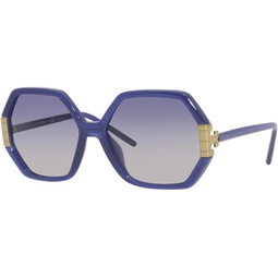 Tory Burch TY9062U Womens Sunglasses Milky Navy/Blue Gradient 57