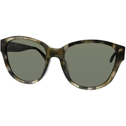 Tory Burch TY7163U Womens Sunglasses Striped Olive Tortoise/Solid Dark Green 54