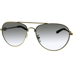 Tory Burch TY6083 Womens Sunglasses Shiny Gold/Grey Gradient 58