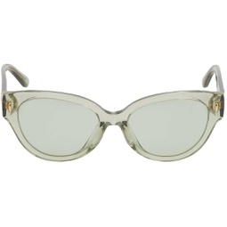 Tory Burch Womens TY7168U Universal Fit Cat Eye Sunglasses, Transparent Perfect Mint, 52mm
