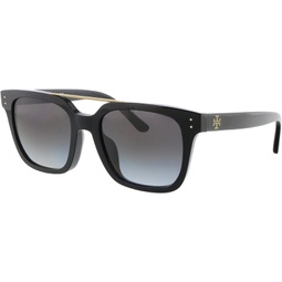 Tory Burch TY7166U 1326/8G Sunglasses Womens Black/Grey Gradient Lenses 52mm