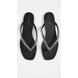 Crystal Flat Thong Sandals