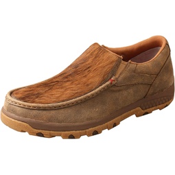 Twisted X Mens Cowhide Brindle Shoes Moc Toe Brown 8 D(M) US