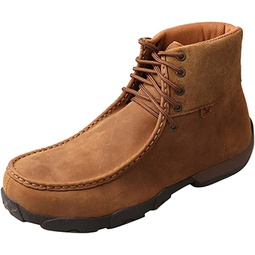 Twisted X Mens Moc Toe Boots, 6-Inch Leather Driving Moc and Work Boots for Men with Alloy Safety Toe, Anti-Slip Outsole, Washable Footbed, and Composite Insole