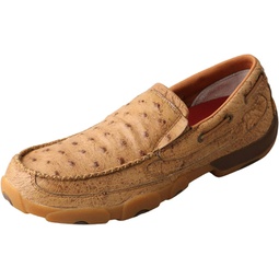 Twisted X Mens Slip-On Driving Moc, Bomber Ostrich, 8.5(W)