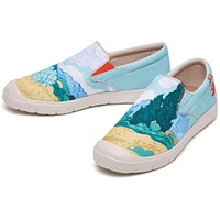 UIN Mens Fashion Sneakers Lightweight Walking Casual Slip Ons Comfortable Canvas Art Painted Travel Shoes Cadiz