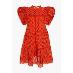 Simone tiered broderie anglaise cotton dress