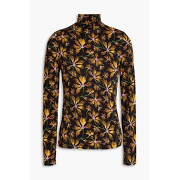 Aurelia floral-print stretch-jersey turtleneck top