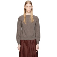 Brown Brushed Sweater 232731F096009