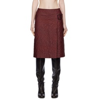 Brown Garment Dyed Midi Skirt 232731F092008