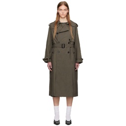 Taupe Mud Dyed Trench Coat 241731F067001