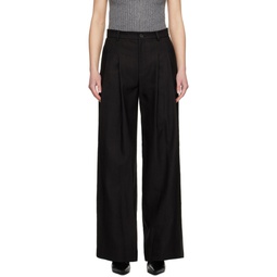 Black Pleated Trousers 241731F087016