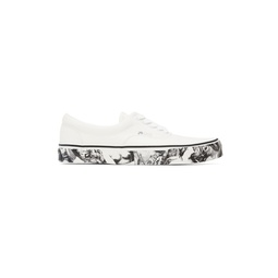 White Printed Sneakers 231414M237009