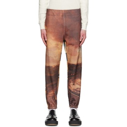 Brown Printed Sweatpants 231414M190000