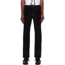 Black Zip Trousers 232414M186001