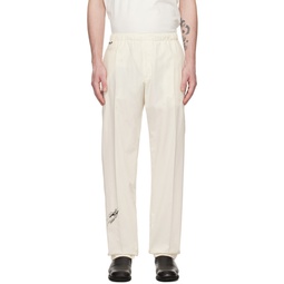 Off White Embroidered Trousers 231414M191016