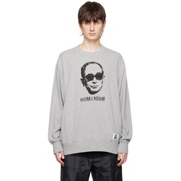 Gray Printed Sweatshirt 231414M204005