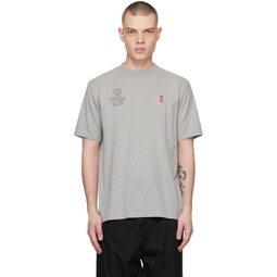 Gray Embroidered T Shirt 231414M213066