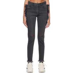 Black Frayed Jeans 231414F069003