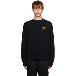 Black Flocked Sweatshirt 232414M204003