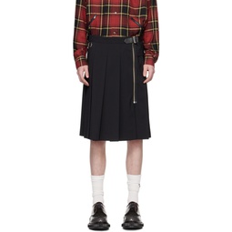 Black Pleated Skirt 241414M193001