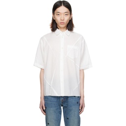 White Pinched Seam Shirt 241414M192015
