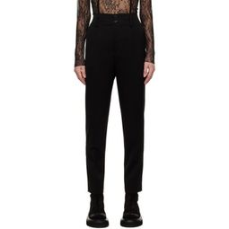 Black Creased Trousers 222414F087002