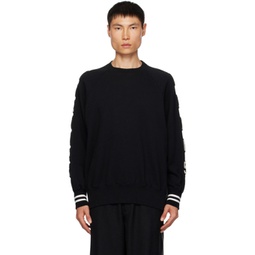 Black Applique Sweater 232414M201006