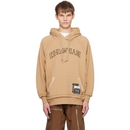 Tan Embroidered Hoodie 241414M202003
