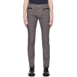 Gray Side Zip Jeans 231822M186001